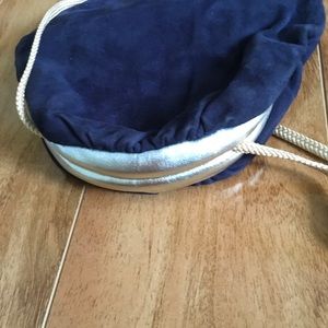 Vintage Johansen Leather Suede Small Navy Blue Bag